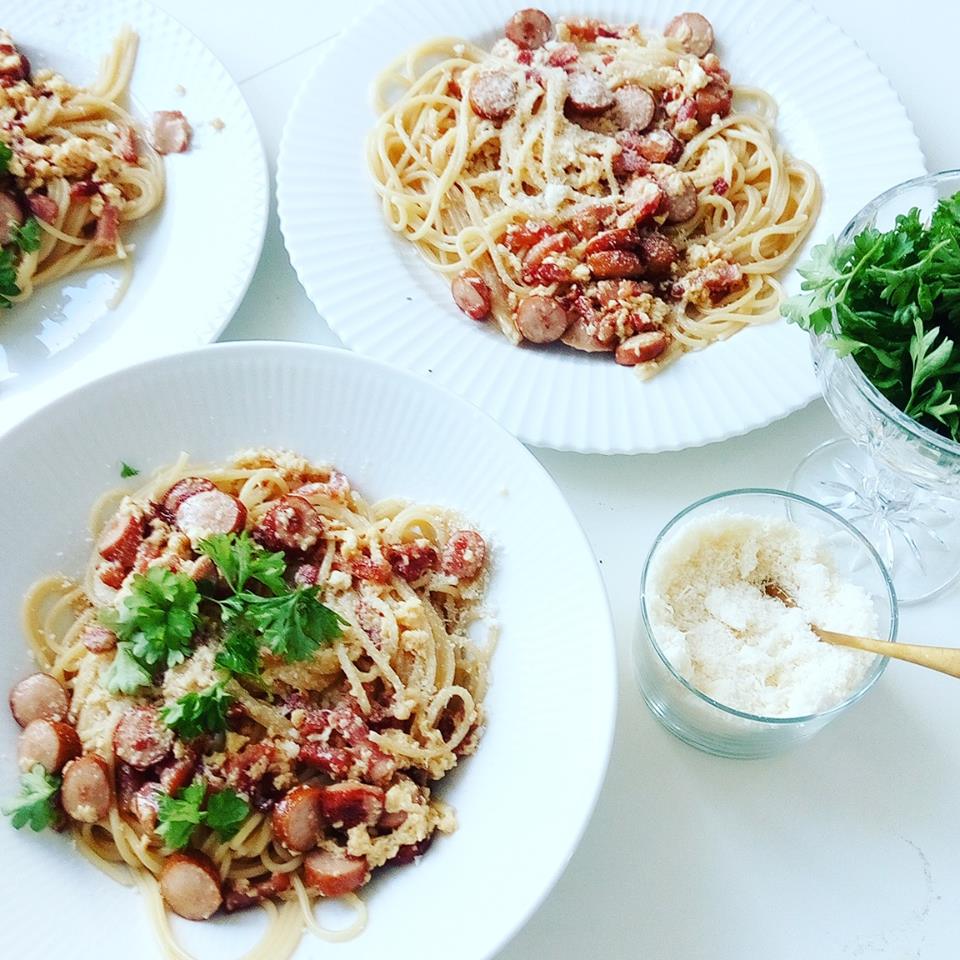 spaghetti carbonara opskrift